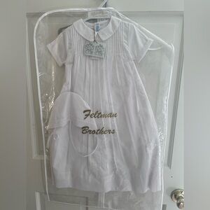 NWT 9mo boys baptism gown set feltman bros